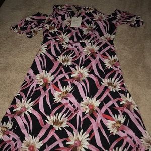 Cold Shoulder Floral Print Dress
